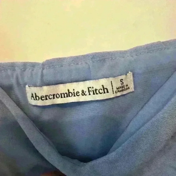 Abercrombie & Fitch Ruched Baby Blue Mini Dress, S - Picture 4 of 6